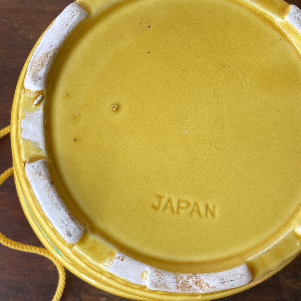 Vintage 70s ceramic hanging planter made in Japan - Picture 8 of 12